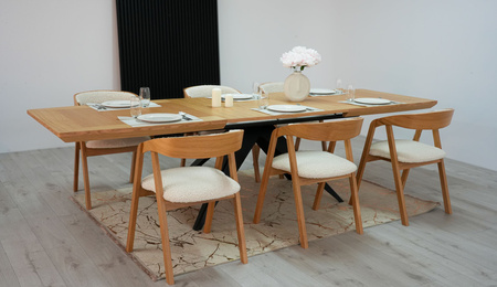 Ausziehbarer Tisch auf Metallgestell 100 x 180–280 cm Modell T56