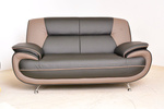 Sofa Set Onyx Set 3-2-1 Couch Set aus Kunstleder Farbauswahl (schwarz-braun)