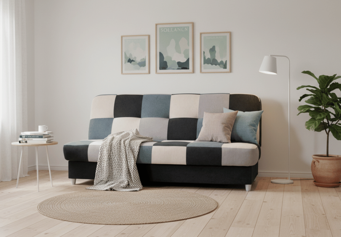 Sofa mit Schlaffunktion, Bettcouch, Schlafsofa mit Bettkasten Quadrat 190x58x98 cm