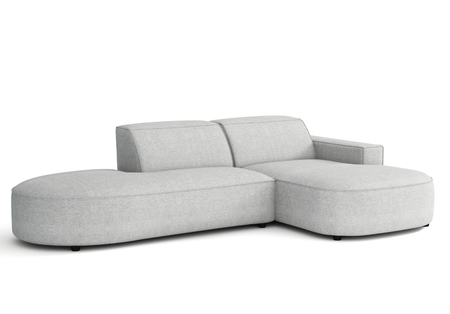 Ecksofa Lucas Beige mit Chromfüßen 284x166x70 cm Hochwertiges Designsofa