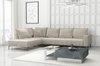 Ecksofa L-form Links aus Samtstoff 296x213x85 cm Morris