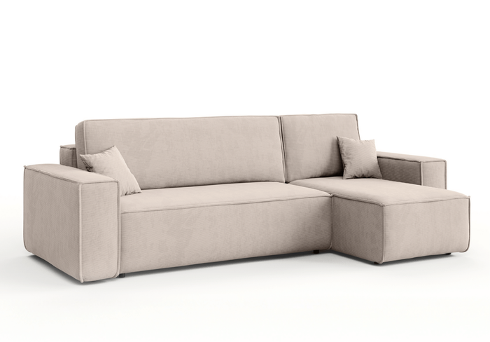 Ecksofa mit Schlaffunktion und Bettkasten L-form 244x142x80 cm Denis