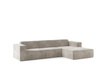 Ecksofa Couch Wohnlandschaft modern Design Stoff Sofa L-Form Links Polsterecke ohne Schlaffunktion Sofa CARA Blau