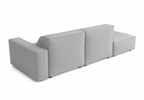 Sofa mit Hocker, 3-Sitzer 262x102x70 cm