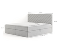 Boxspringbett Milano 200x200 cm – Polsterbett in Grau mit Bettkasten & Kopfteil, King-Size Doppelbett mit Stauraum & Samtstoffbezug