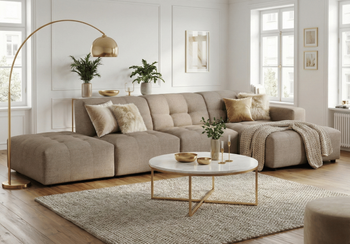 5-Sitzer-Ecksofa mit Ottomane BERGO 341 × 166 cm