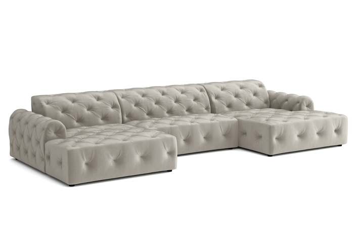 Ecksofa U-form mit eleganter Steppung CANDY 390x170 cm