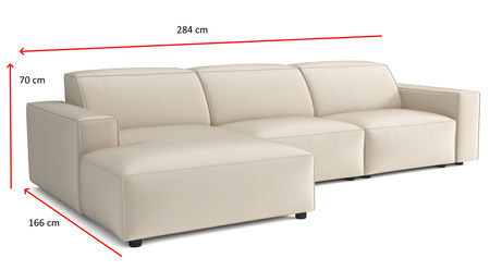 Ecksofa L-form, 3-Sitzer 284x102x70cm Lucas