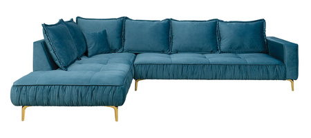 Ecksofa L-form Links aus Samtstoff 296x213x85 cm Morris