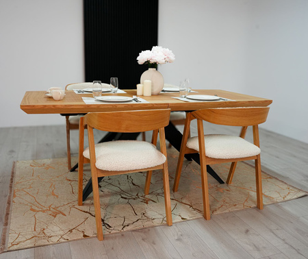 Ausziehbarer Tisch auf Metallgestell 100 x 200–300 cm Modell T56