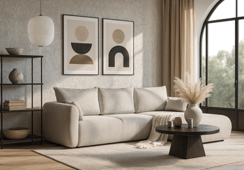 Ecksofa mit Schlaffunktion und Bettkasten, L-form 255x165x91 cm Lola