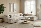 Ecksofa U-form links 364x262x70 cm modular Sofa Bergi 