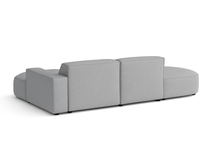 Ecksofa Lucas Beige mit Chromfüßen 284x166x70 cm Hochwertiges Designsofa
