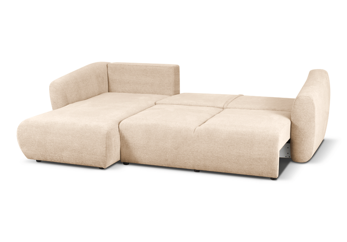 Ecksofa mit Schlaffunktion und Bettkasten, L-form 255x165x91 cm Lola