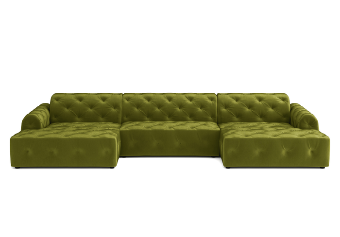 Ecksofa U-form mit eleganter Steppung CANDY 390x170 cm