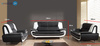 Sofa Set Onyx Set 3-2-1 Couch Set aus Kunstleder Farbauswahl (schwarz-braun)