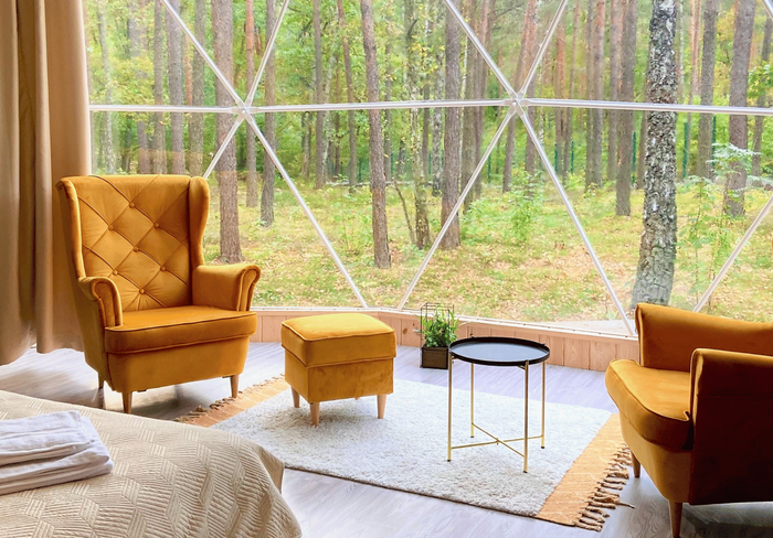 Rio gesteppter Sessel im skandinavischen Stil