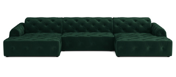 Luxus Ecksofa mit gesteppter Polsterung U-form 390x170x80 cm Candi
