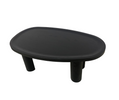 Couchtisch Eiche oval – Runder Design Couchtisch im skandinavischen Stil | Wohnzimmertisch Holz mit erhöhtem Rand – MAI- B schwarz