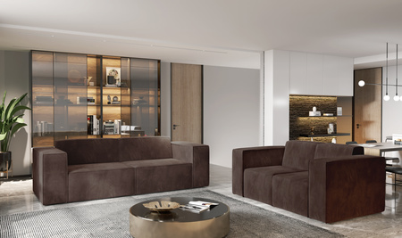 Sofa 2 Sitzer, Sofa Wohnlandschaft, Sofas & Couches 190x95x72 cm CARA Braun