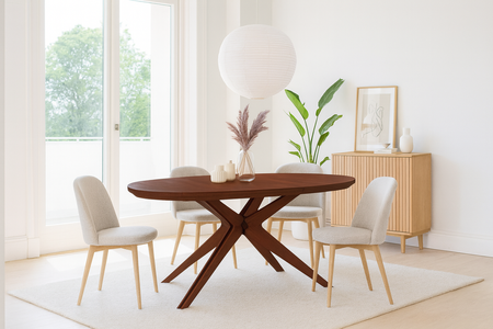 Ovaler Klapptisch aus Eiche 110 cm x 200-300 cm T79