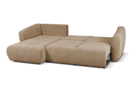 Ecksofa mit Schlaffunktion und Bettkasten, L-form 255x165x91 cm Lola