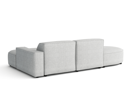 Ecksofa Lucas Beige mit Chromfüßen 284x166x70 cm Hochwertiges Designsofa