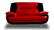 Sofa Set Onyx Set 3-2-1 Couch Set aus Kunstleder Farbauswahl (rot-schwarz)