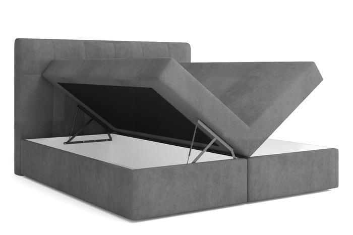 Boxspringbett 160x200 mit Bettkasten - Bett mit Matratze und 2 Bettkästen - Schlafzimmerbett mit Topper - Bequemes und Elegantes Doppelbett Holly