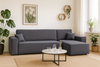 Ecksofa mit Schlaffunktion und Bettkasten L-form 244x142x80 cm Denis 