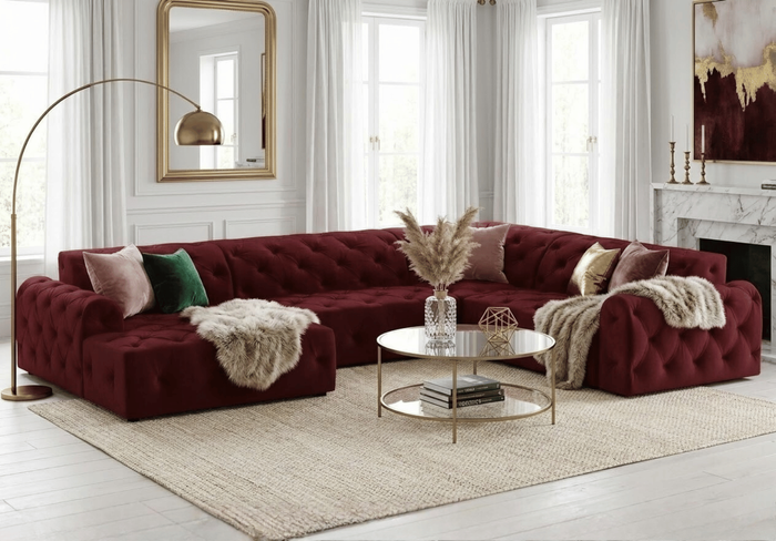 Ecksofa mit eleganter Steppung CANDY 334x254 cm