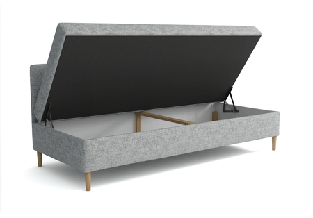 Boxspringbett mit Bettkasten 90x200 cm Polsterbett, Einzelbett Ikar