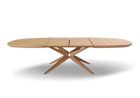 Ovaler Klapptisch aus Eiche 110 cm x 200-300 cm T79