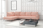 Ecksofa L-form Links aus Samtstoff 296x213x85 cm Morris