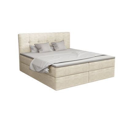 Boxspringbett 180x200 mit Bettkasten - Bett mit Matratze und 2 Bettkästen - Schlafzimmerbett mit Topper - Bequemes und Elegantes Doppelbett Holly