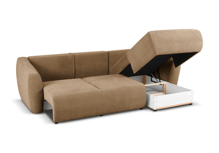 Ecksofa mit Schlaffunktion und Bettkasten, L-form 255x165x91 cm Lola