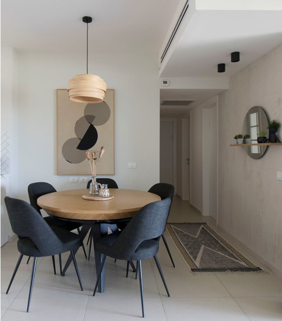 Runder Tisch, Holzplatte, Metallgestel T 49