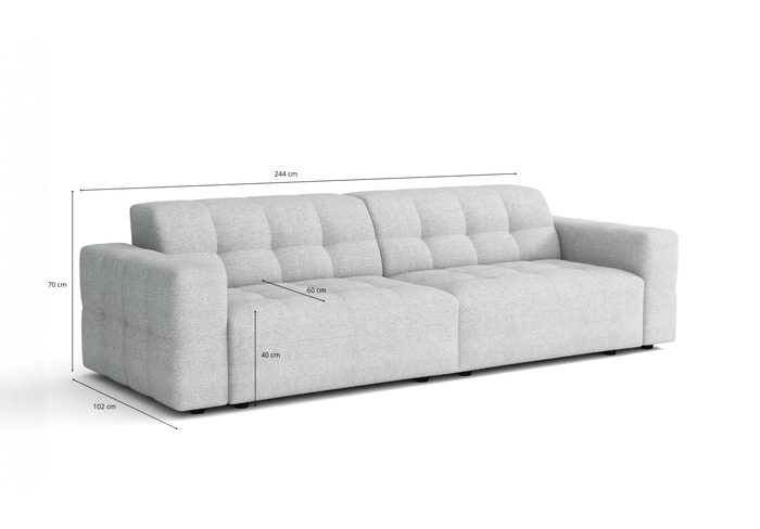 Sofa 244x102x70 cm Bergi Beige