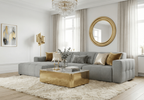 Modulare Ecksofa L-form Rechts Bergi 284x166x70 cm Creme