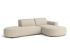 Ecksofa Lucas Beige mit Chromfüßen 284x166x70 cm Hochwertiges Designsofa