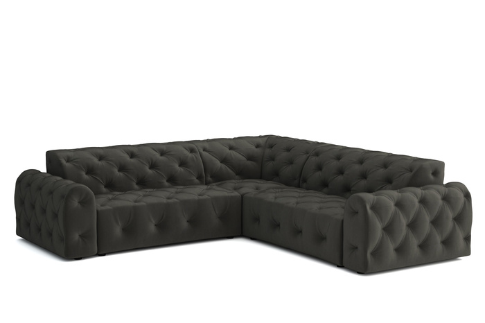 Ecksofa 254x254x80 cm Stil Chesterfield Candi