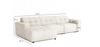 Modulare Ecksofa L-form Rechts Bergi 284x166x70 cm Creme