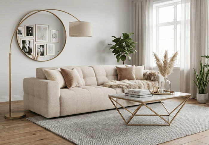 Sofa 244x102x70 cm Bergi Beige