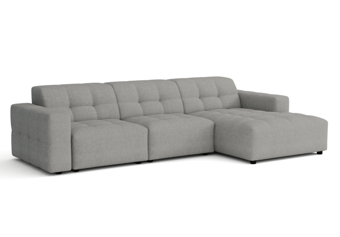 Modulare Ecksofa L-form Rechts Bergi 284x166x70 cm Creme