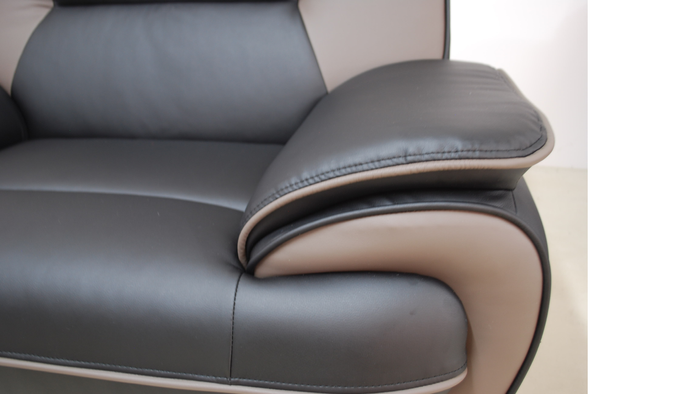 Sofa Set Onyx Set 3-2-1 Couch Set aus Kunstleder Farbauswahl (schwarz-braun)