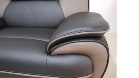 Sofa Set Onyx Set 3-2-1 Couch Set aus Kunstleder Farbauswahl (schwarz-braun)