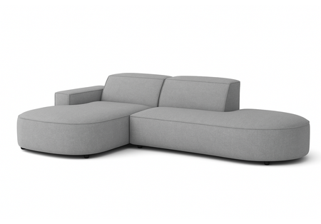 Ecksofa Lucas Beige mit Chromfüßen 284x166x70 cm Hochwertiges Designsofa