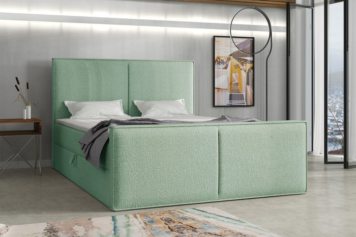 Boxspringbett mit Topper und Bettkasten, Polsterbett, Doppelbett, Bett 140x200 cm Calipso  Dunkelbraun