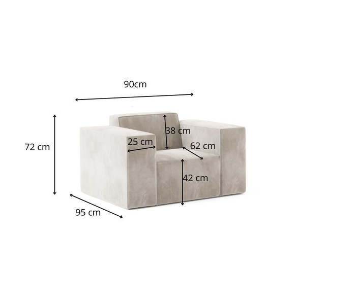 Sessel Komfortabler Sessel für das Wohnzimmer - Lesesessel - Polstersessel im Lounge-Stil - Sessel Schlazfzimmer CARA braun