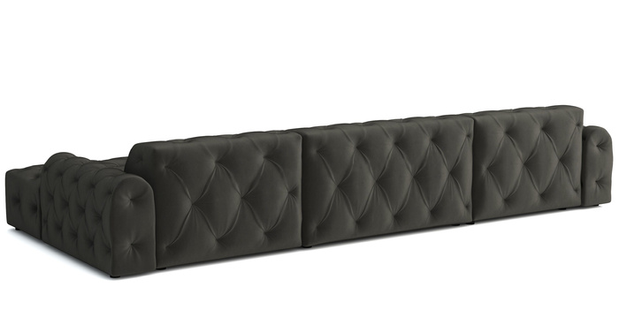 Luxus Ecksofa mit gesteppter Polsterung U-form 390x170x80 cm Candi